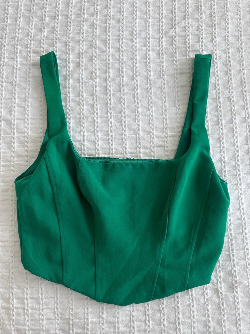 Stradivarius - Green structured crop top